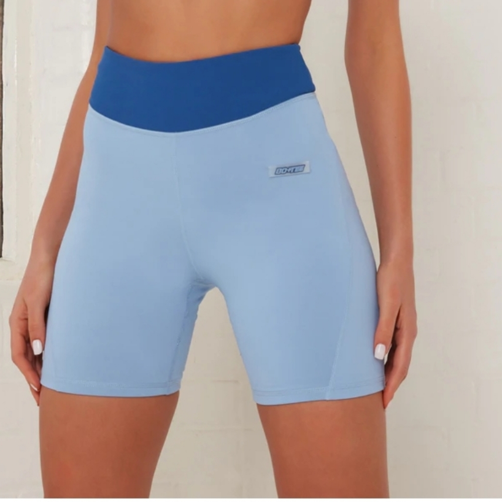 NEW Bo+Tee Blue Biker Shorts size Large